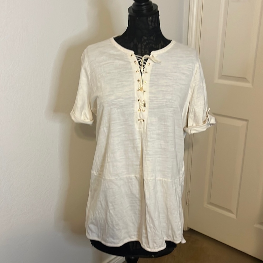 EUC—Ralph Lauren Lace Up Short Sleeve Tunic—XL